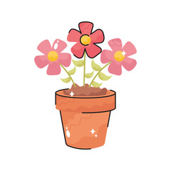 Plant doodle vector outline Sticker. EPS 10 file