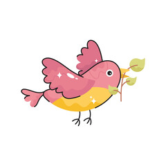 Bird doodle vector outline Sticker. EPS 10 file