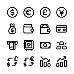 Business and Finance Related Icon, Bold Vector Icon Set