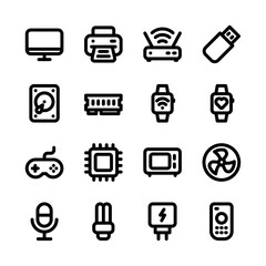 Appliance, Electronic Device Related Icon, Bold Vector Icon Set