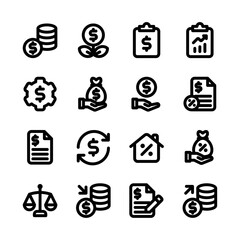 Business and Finance Related Icon, Bold Vector Icon Set