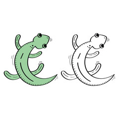 Hand Drawn Lizard Icon Vector Design.