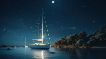 Fotobehang sailboat in the night © Aqib