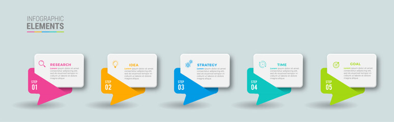 Business infographic template design icons 5 options or steps
 - obrazy, fototapety, plakaty
