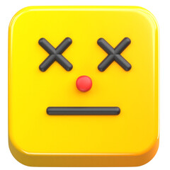 Obraz premium Emoji Face with crossed eyes