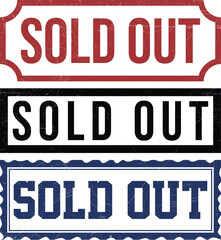 Sold Out Stamp, Sold Out Sign, Sold Out Vector, Emblem, Logo, Rubber Stamp, Patch, Badge, Label, Seal, Symbol, Limited Stock, Out Of Stock Badge With Grunge Texture