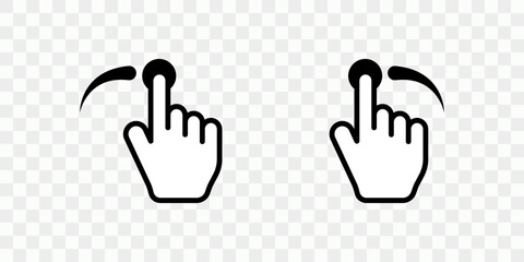 Swipe hand flick icon. Scroll symbol. Hand wave sign. Vector illustration.