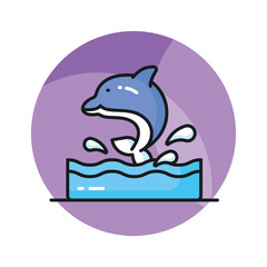 Check this creatively designed icon of dolphin in modern style,