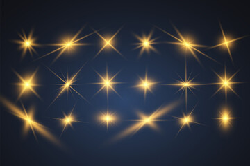 Fototapeta premium Special lens flash, light effect. The flash flashes rays and searchlight. illust.White glowing light. Beautiful star Light from the rays. The sun is backlit. Bright beautiful star. Sunlight. Glare. 