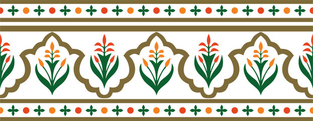 Vector seamless national colored ornament of ancient Persia. Iranian ethnic endless border, frame.. © Ana Lo