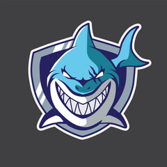 mascot logo shark for your team esport and your brand