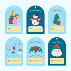 Set of vector illustration of Christmas gift labels