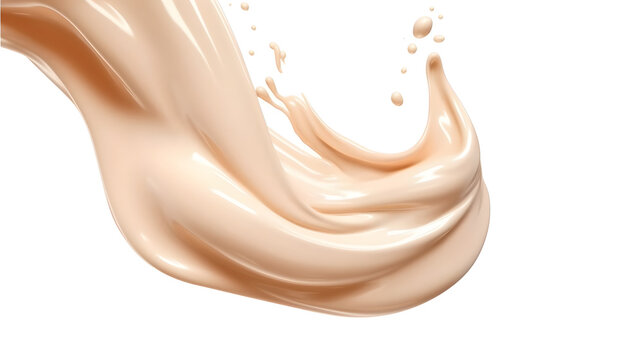 Liquid foundation splash element, liquid makeup cream 3d illustration