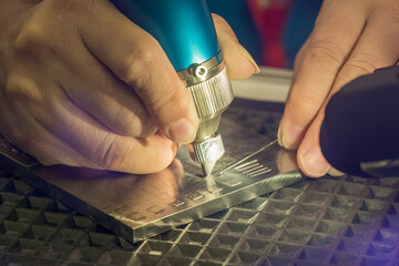 The high precision welding process for mold and die maintanance.