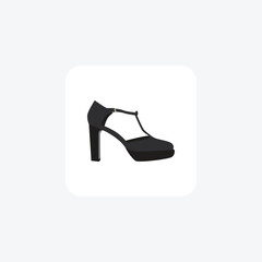  Mary Janes Vintage CharmSimple and sleek Flat Icon Design on White background

