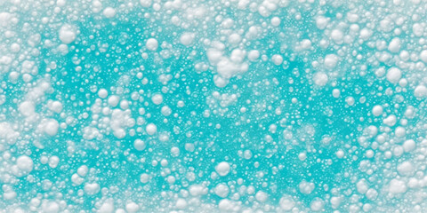 Foam on the water. Bubbles on blue water. Vector background.