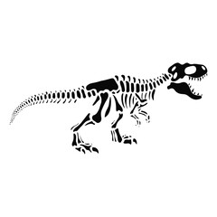 Fototapeta na wymiar Dinosaur Full Body Skeleton Vector Silhouette