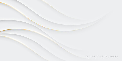 Elegant white background with golden lines