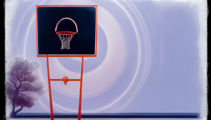 Generative AI basketball hoop and ball