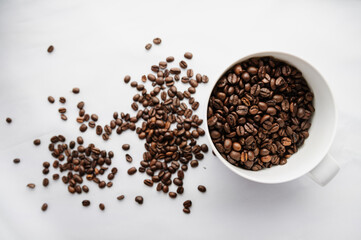 A cup of coffee beans