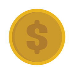 Money Coin Dollar Flat Design PNG Icon Transparent Background