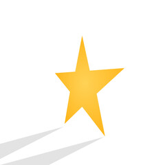 Golden star with Golden star with highlights. Icon for holiday design element. PNG illustration.