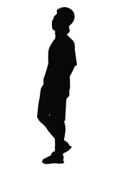 Young man in modern fashion clothing style silhouette vector