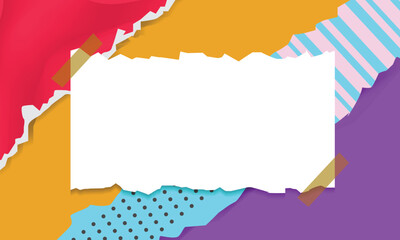 Paper note on creative torn ripped paper background