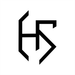 initials HS letter inside a triangle premium logo vector