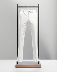 Cotton trousers. Minimalist mockup for podium display or showcase. AI generation