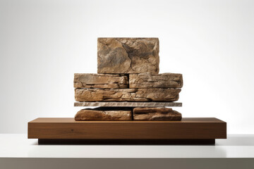 Burnished fireplaces Minimalist mockup for podium display or showcase. AI generation