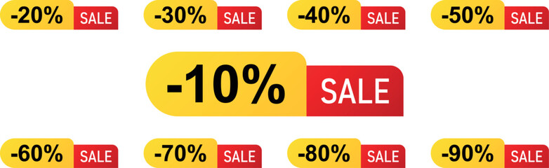 Big Sale banner template design 10 to 90 percent sale. Special offer ilustration.