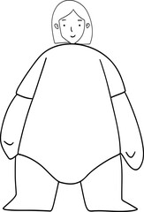 Doodle exaggerated person