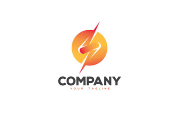 Logo design of a lightning bolt.