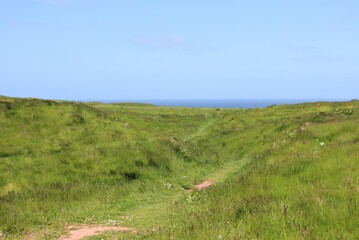 Top of the island with the North Sea as a background.