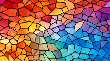 Photo sur Plexiglas Coloré Multicolored stained glass with an irregular pattern. Generative ai