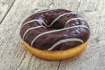 Glazed sweet tasty chocolate donut