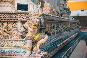 The Architecture Of  Wat Pariwas,,Beautiful Temple In Bangkok Or,Temple In Thailand.