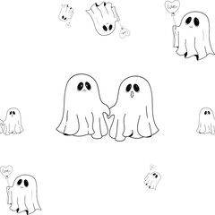 set of halloween ghosts