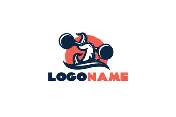 Creative logo design depicting a tentacle holding a dumbell - Logo Design Template	
