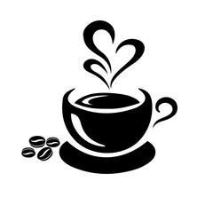 cup of coffee with hearts