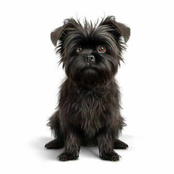 Affenpinscher dog isolated in white background,  ai generative