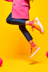 Stylish Step: Person Wearing Shoes in Eye-Catching Marketing Product Photography