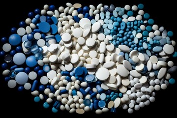 close up of pills in a box, generative ai