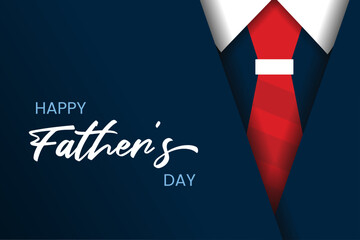 Happy Father's Day. Suitable for greeting card, poster, banner with handwritten calligraphy and necktie.