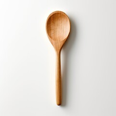 Wooden spoon on a white background - created using generative AI tools