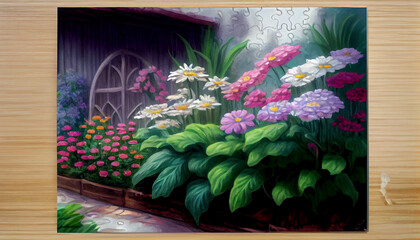 Generative AI flowers on the wall