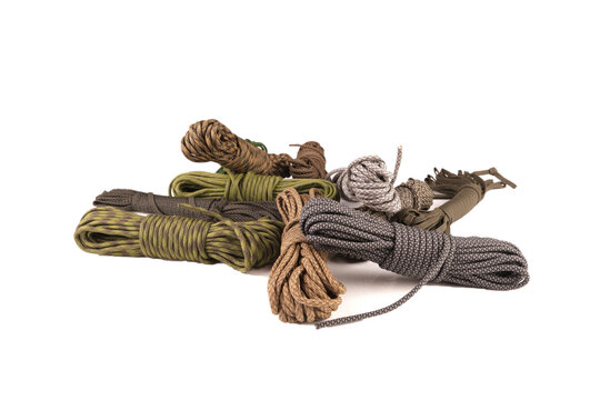 cord strong paracord tactical, isolated, tourist 550, different color