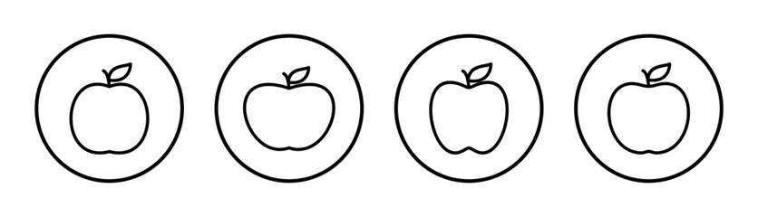 Apple icon set illustration. Apple sign and symbols for web design.