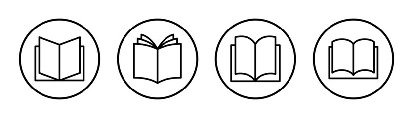 Book icon set illustration. open book sign and symbol. ebook icon